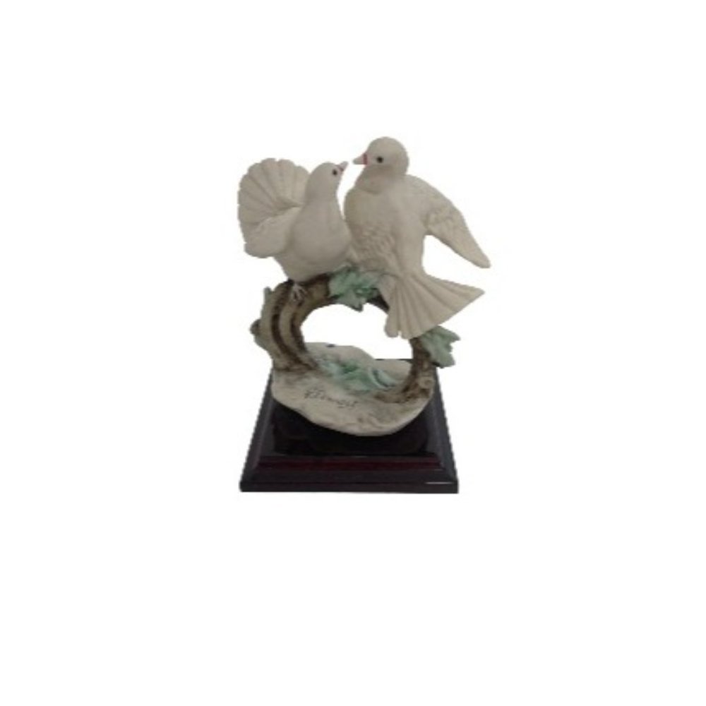 Giuseppe Armani Figurine Two Doves On A Branch Signed Vintage Sculpture Italy